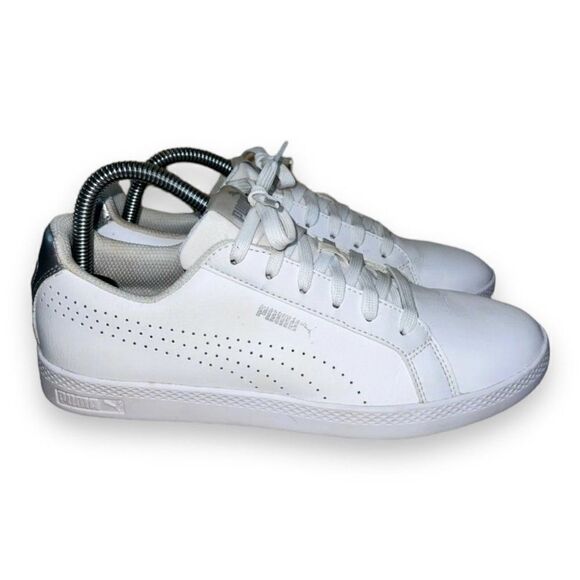 Puma Smash Perforated White/Silver 366238-01 Women's 9 - Picture 3 of 10